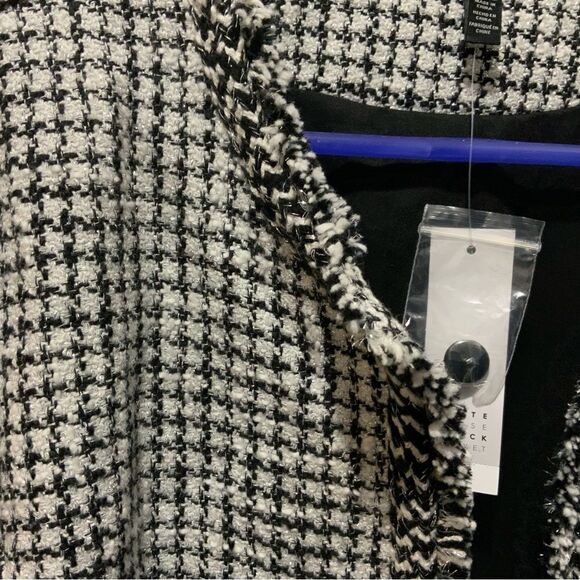 WHITE HOUSE BLACK MARKET | Black/White Tweed Blazer | Size L - Picture 10 of 10
